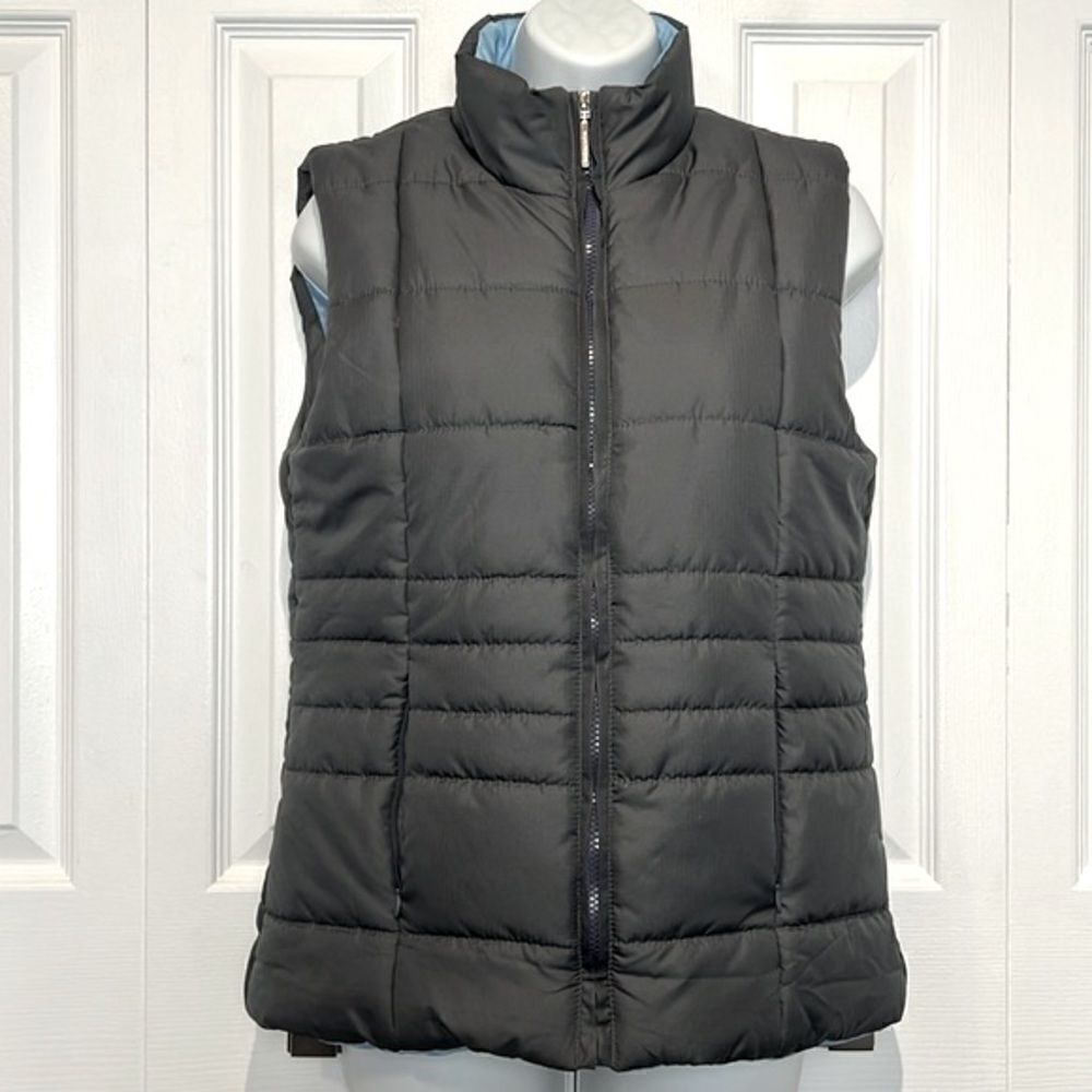 Isaac Mizrahi Grey Quilted Zip Up Vest‎ Size M
